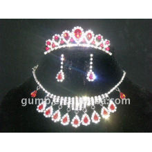 red bridal wedding jewelry sets (GWJS0445)